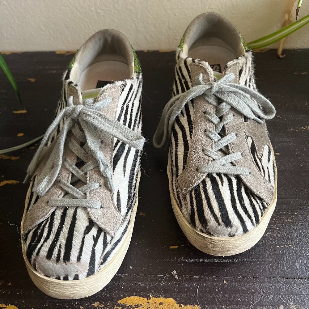 Golden goose superstar sneakers: Zebra print